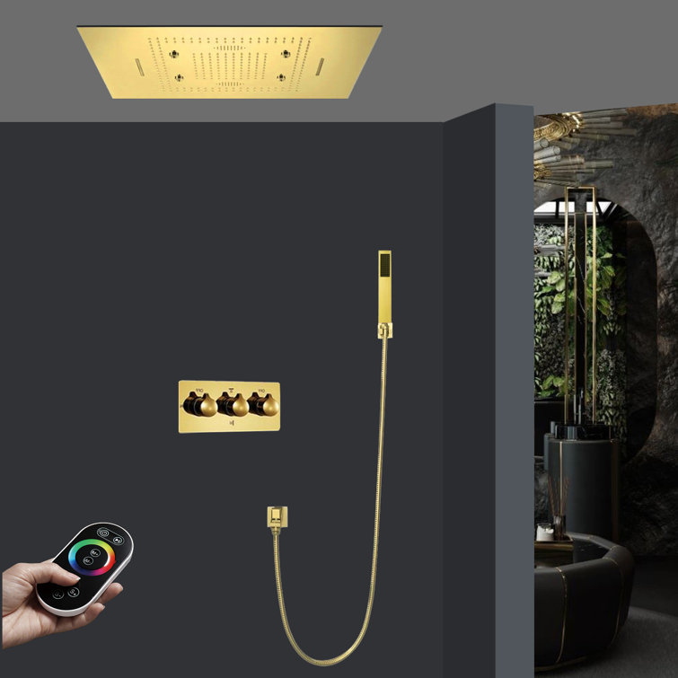 FontanaShowers Thermostatic Shower Faucet with Rough inValve Wayfair